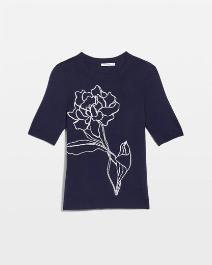 Ella Short-Sleeve Floral Sweater - US 5550