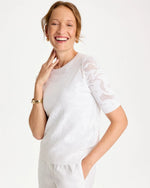 Ella Short-Sleeve Pointelle Sweater - US 5473