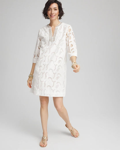 Eyelet Embellished Dress - US 0533