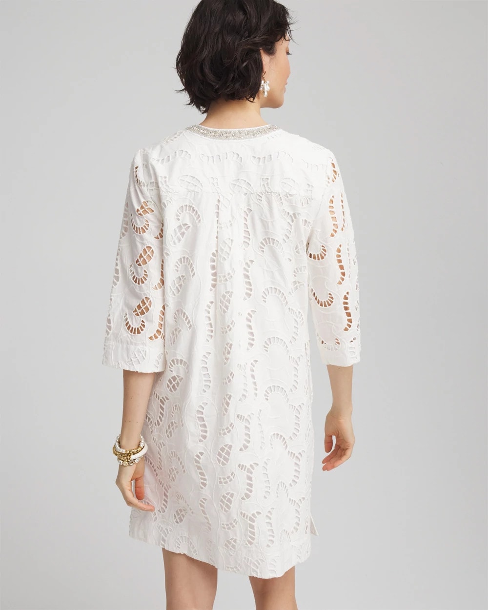 Eyelet Embellished Dress - US 0533