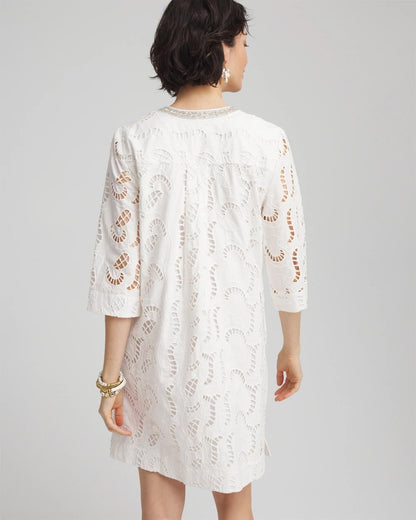 Eyelet Embellished Dress - US 0533