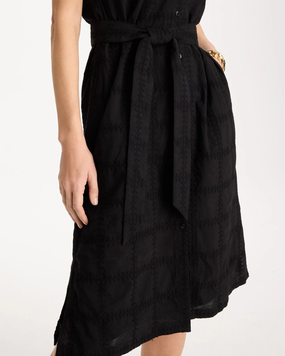 Embroidered Cotton Shirtdress - US 7816