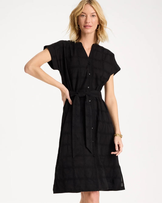 Embroidered Cotton Shirtdress - US 7816