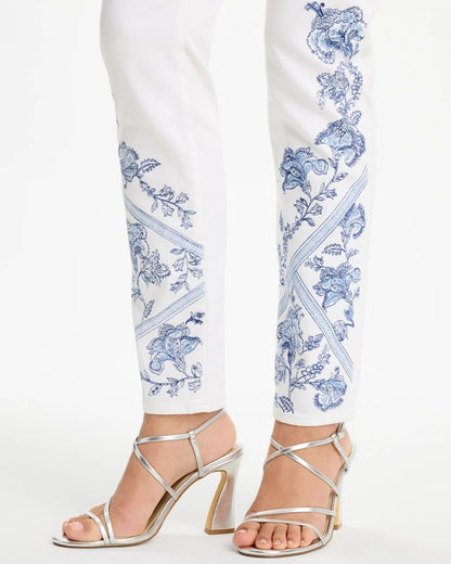 Embroidered Girlfriend Slim Ankle Jeans - US 4653