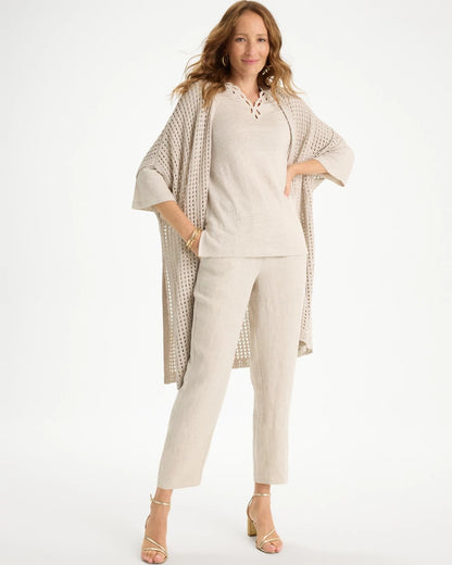 Embroidered Linen Tee - US 8416