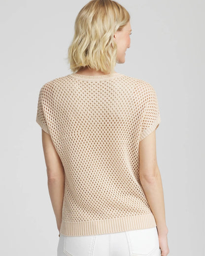Embroidered Pointelle Pull-Over - US 0754