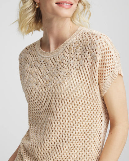 Embroidered Pointelle Pull-Over - US 0754