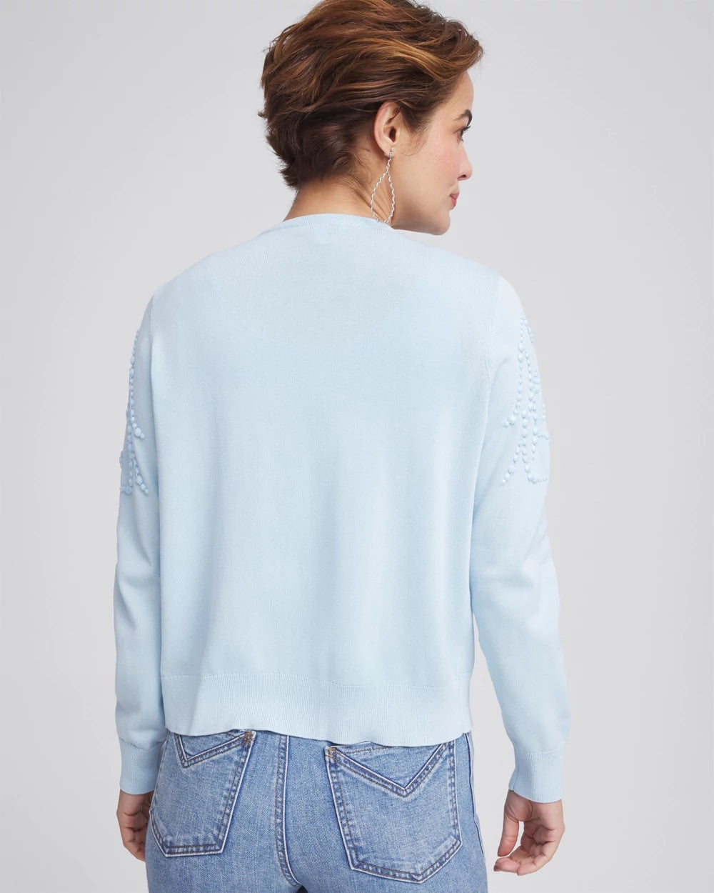 Open-Front Beaded Cardigan - US 7244