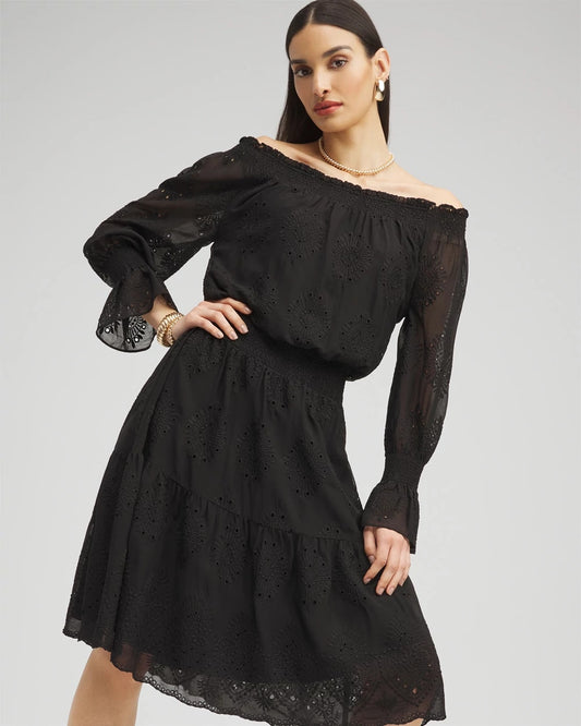 Chiffon Eyelet Dress - US 5654