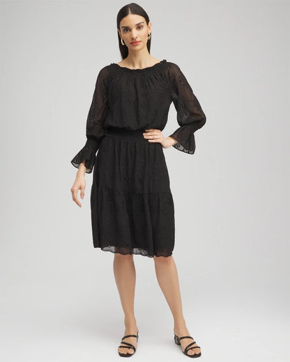 Chiffon Eyelet Dress - US 5654