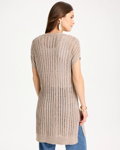Faucet V-Neck Long Cardigan Vest - US 9126