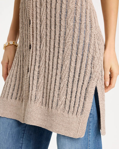 Faucet V-Neck Long Cardigan Vest - US 9126