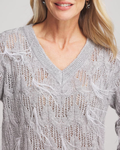 Feathered Pullover Sweater - US 1878