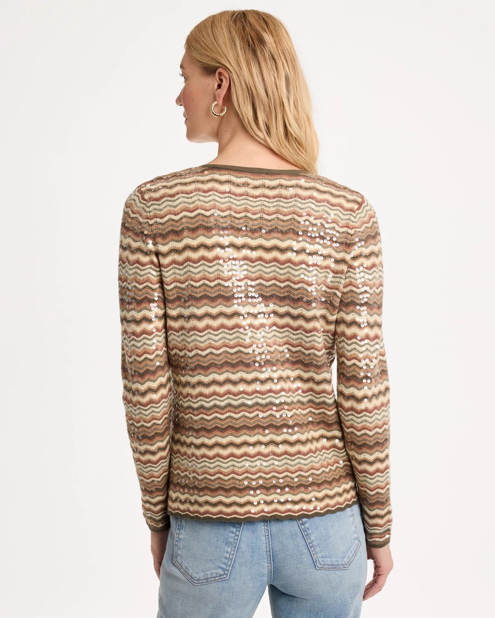 Ombre Sequin Open Cardigan - US 7152