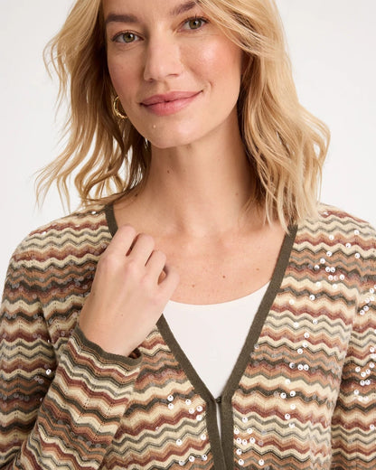 Ombre Sequin Open Cardigan - US 7152