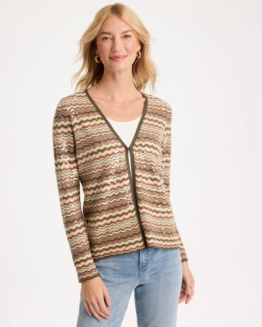Ombre Sequin Open Cardigan - US 7152
