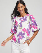 Floral Bubble Sleeve Top - US 1093