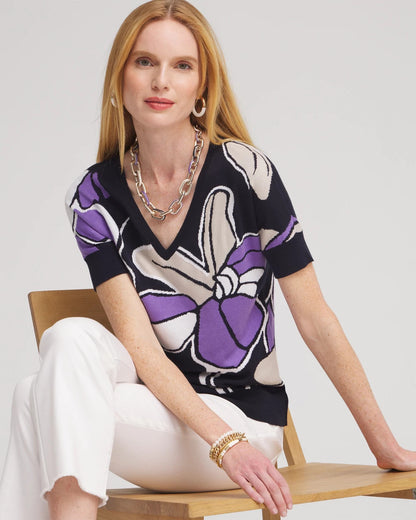 Floral Dolman Pullover Sweater - US 8582