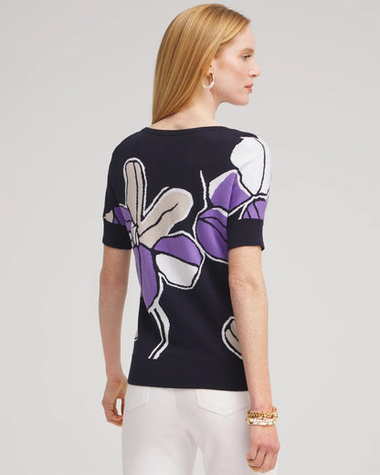Floral Dolman Pullover Sweater - US 8582