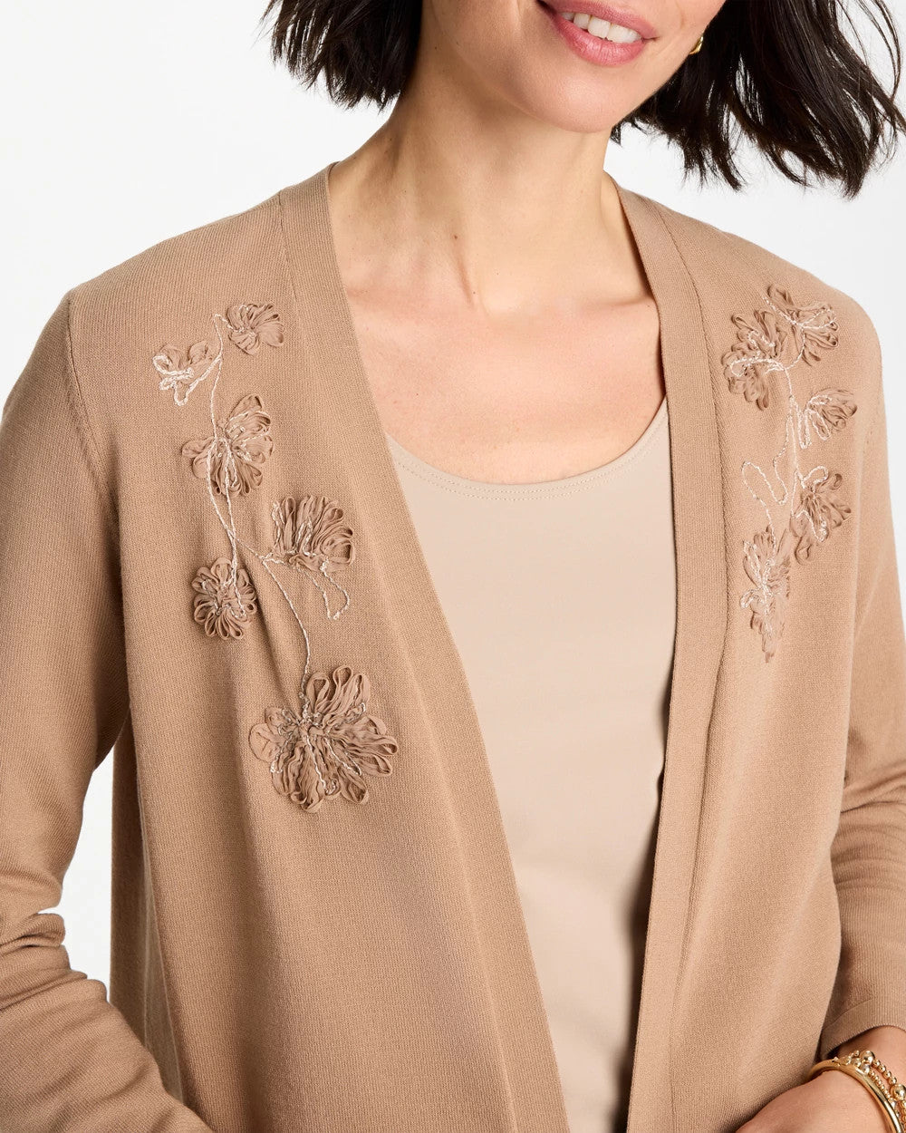 Floral Embroidered Cardigan - US 0462
