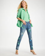 Girlfriend Slim Floral Ankle Jeans - US 0550