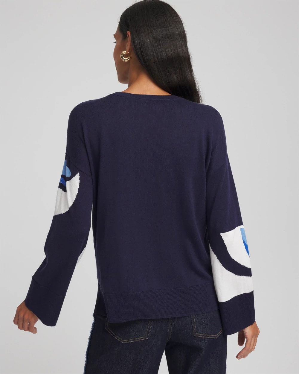Floral Intarsia Crewneck Pullover - US 0038