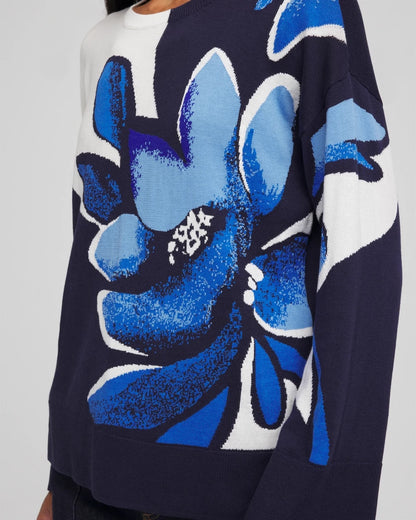 Floral Intarsia Crewneck Pullover - US 0038