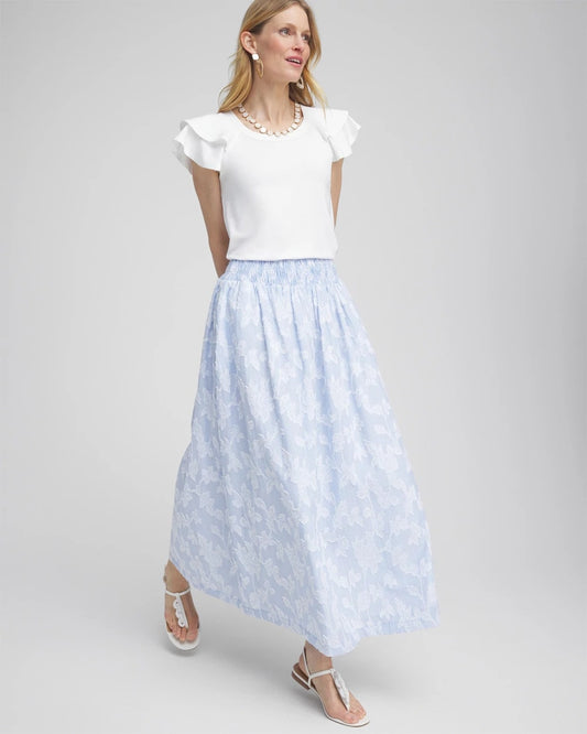 Floral Jacquard Maxi Skirt - US 2087