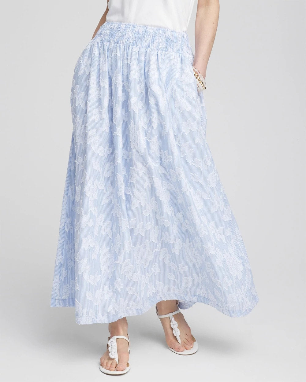 Floral Jacquard Maxi Skirt - US 2087