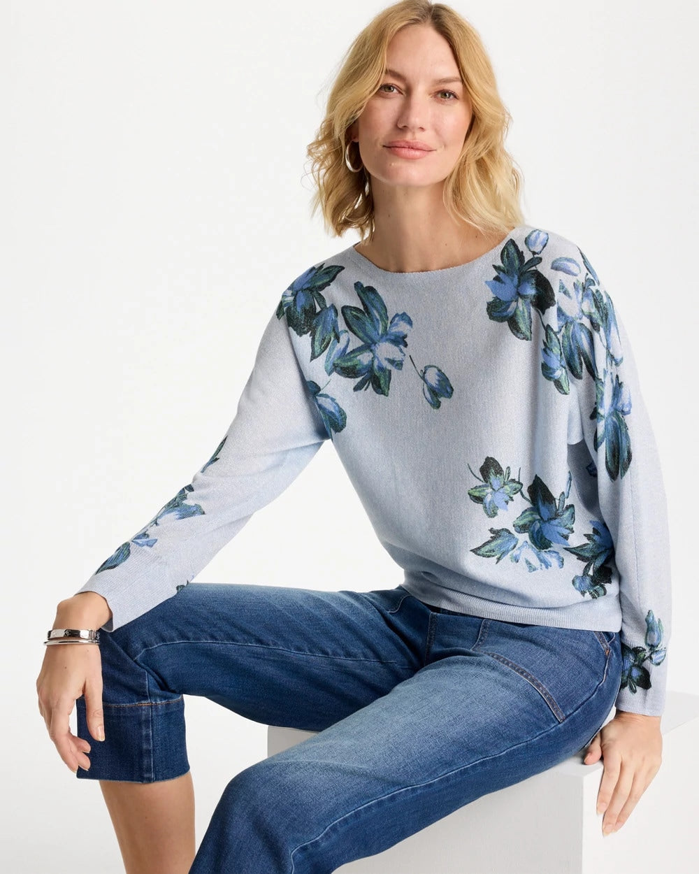 Floral Print Pullover Sweater - US 3033
