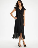 Floral Surplice Ruffled Dress - US 1338