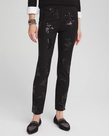 Juliet Floral Sequin Ankle Pants - US 6004