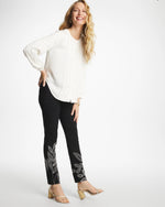 Floral Soutache Brigitte™ Slim Pull-On Ankle Pants - US 0747