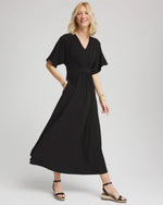 Flutter-Sleeved Jersey Maxi Dress - US 3086