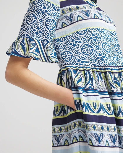 Flutter-Sleeved Maxi Dress - US 9884