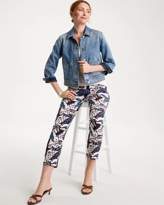 Forest Print Brigitte™ Slim Pull-On Crop Pant - US 9167