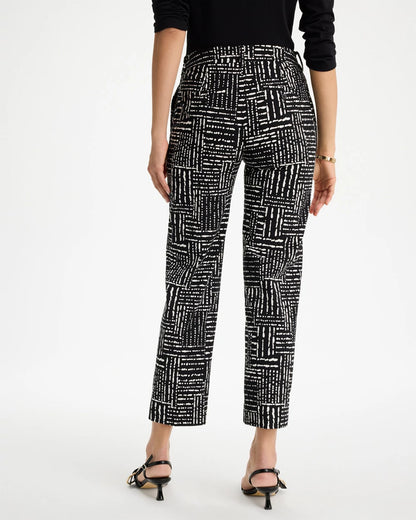 Emme Fly Front Straight Printed Crop Pants - US 1587