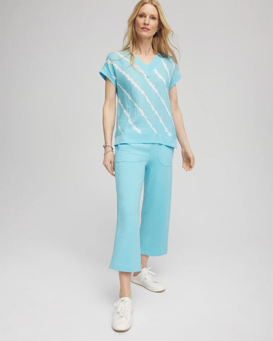 Zenergy® French Terry Gauze-Inset Cropped Pants - US 8144