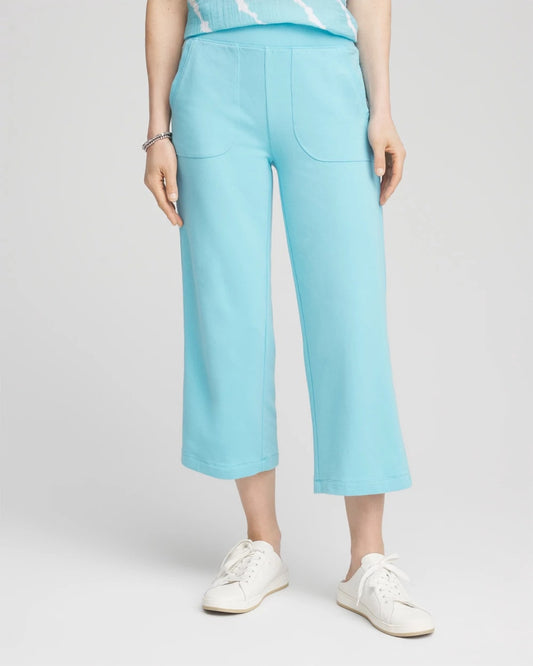 Zenergy® French Terry Gauze-Inset Cropped Pants - US 8144