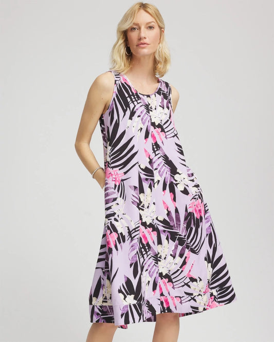 Zenergy® Floral Palms Lightweight Midi Dress - US 6208