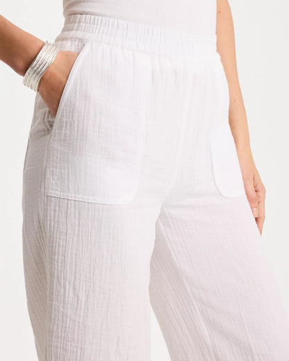 Cotton Gauze Tapered Crop Pant - US 7725