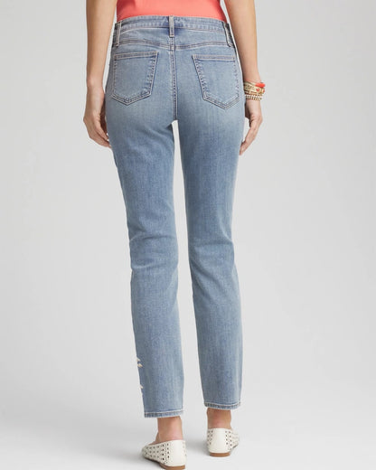 So Slimming® Embroidered Girlfriend Ankle Jeans - US 7570