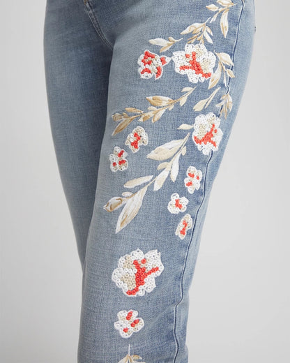 So Slimming® Embroidered Girlfriend Ankle Jeans - US 7570
