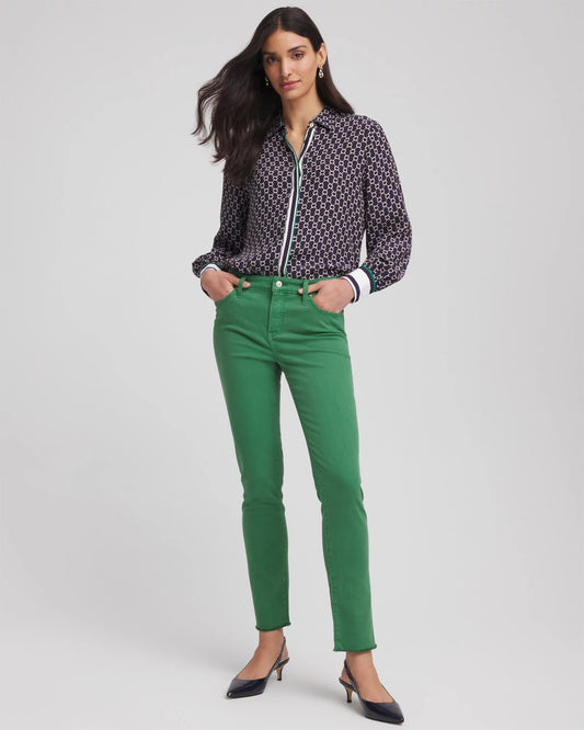 Girlfriend Fray Hem Ankle Jeans - US 8708