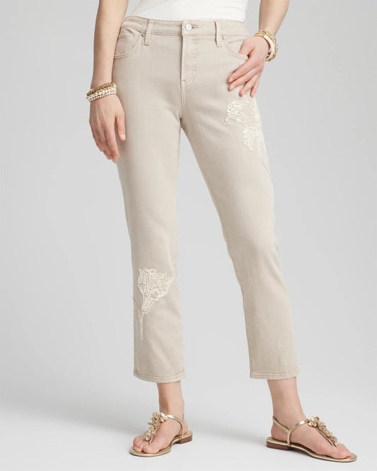 So Slimming® Sequin Girlfriend Cropped Jeans - US 6277