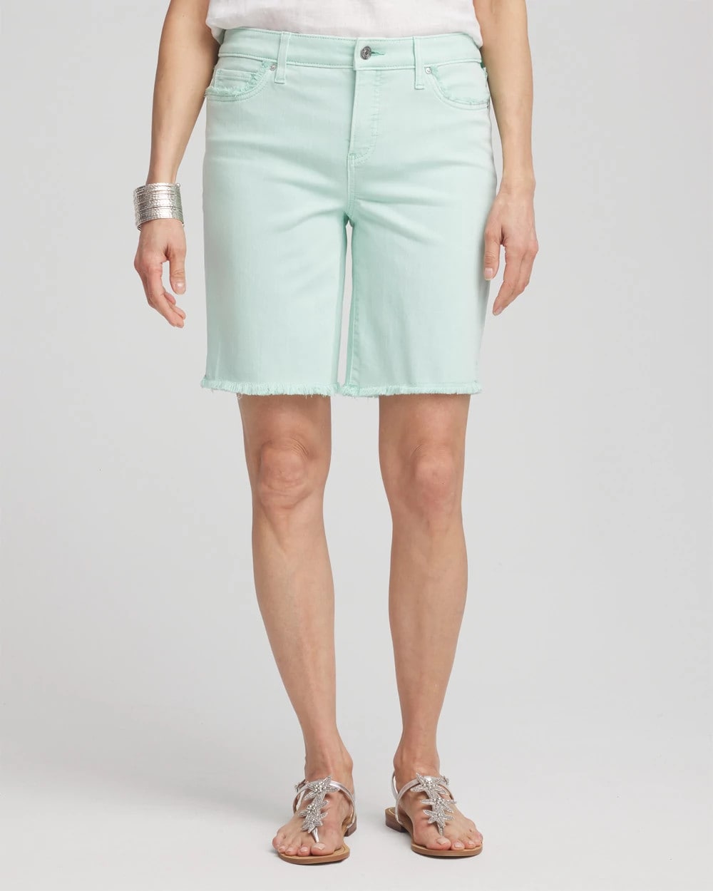 Girlfriend Fray Hem Shorts - US 6956