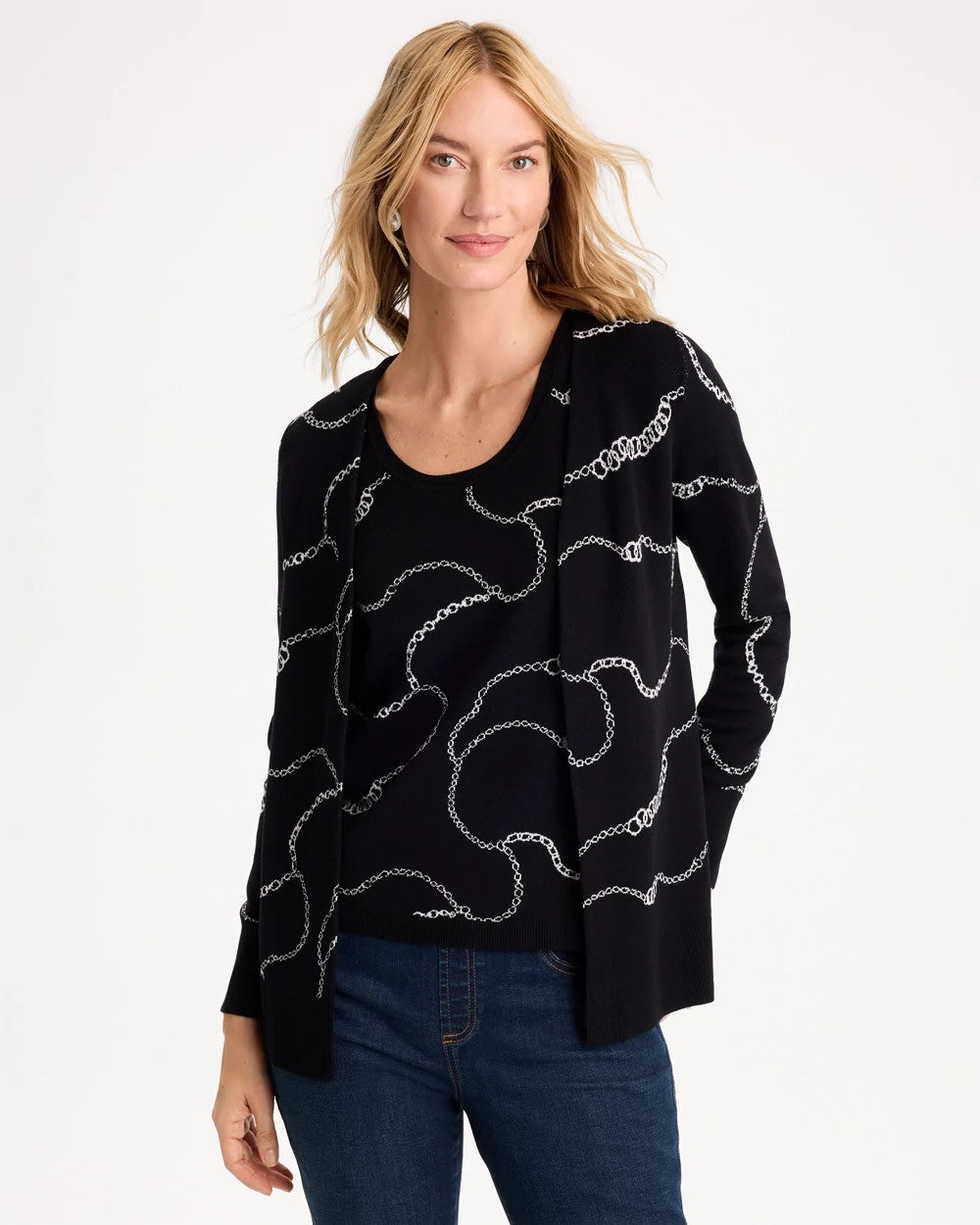 Ella Gilded Long-Sleeve Cardigan - US 9996