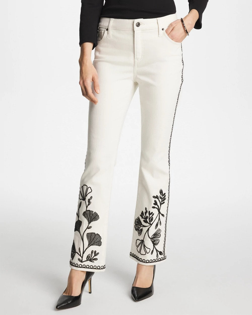 Ginkgo Girlfriend Cropped Flared Jeans - US 8388