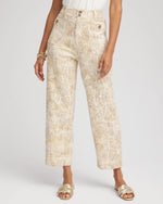 Printed Cropped Straight-Leg Pants - US 7822