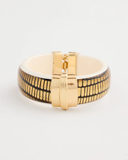 Animal Print Golden Hinge Bracelet - US 9843